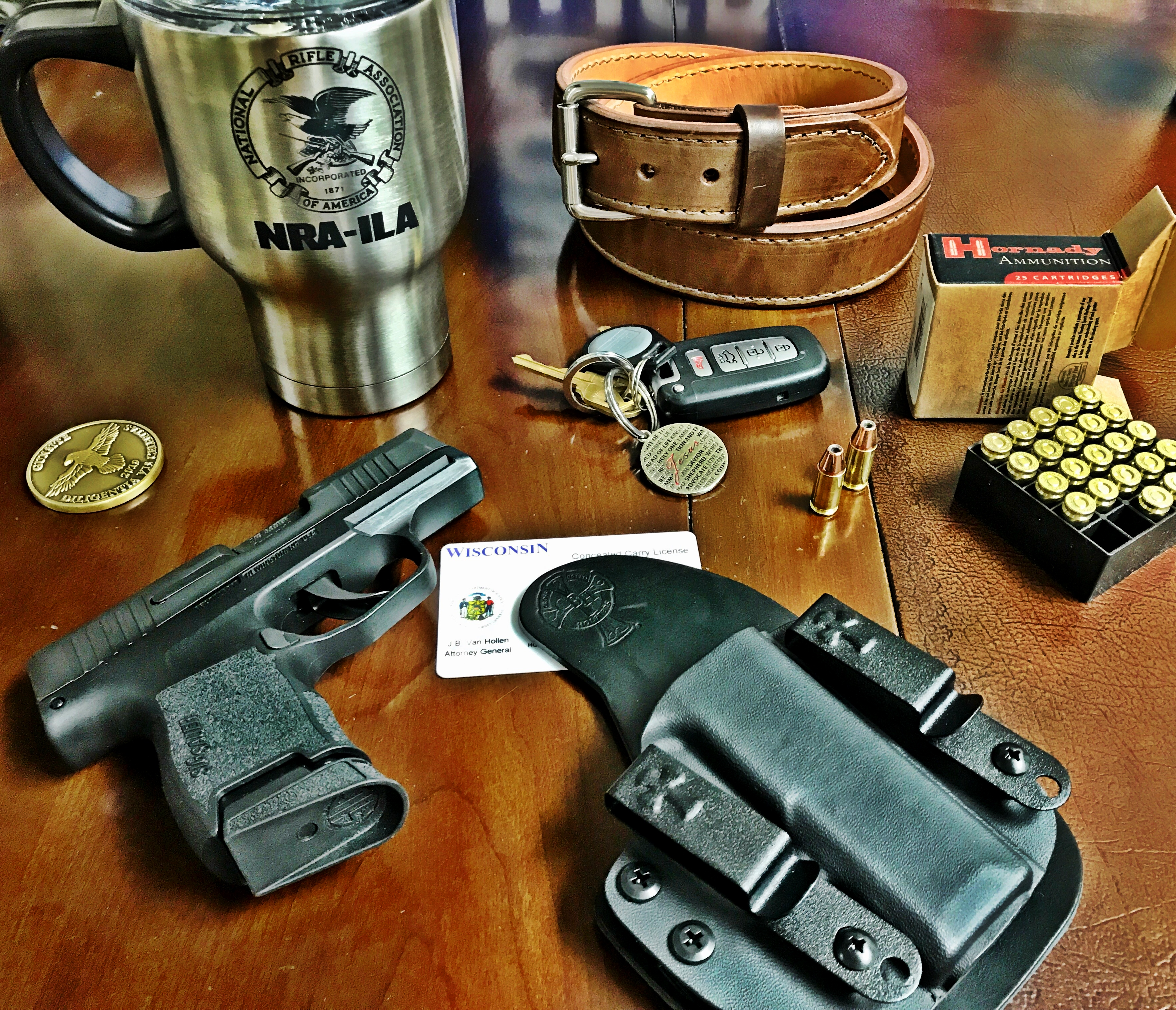 Concealed carry guns, concealed carry, gun rights, holsters, concealed carry holster, the reckoning holster, gun belt, gunsite academy, hornady, ammo, hornady ammo, kia, wisconsin, nra-ila, gun holster, hybrid holster, most comfortable holsters